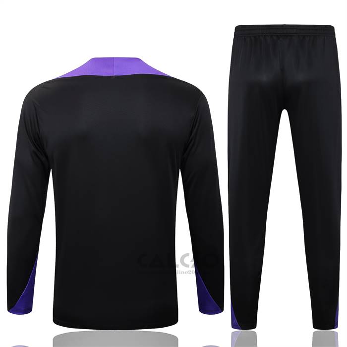 Tuta da Track di Felpa FC Barcellona Bambino 2025-2026 Nero Purpura